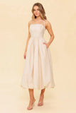 REGAL CUTIE BUBBLE HEM MIDI DRESS CREAM