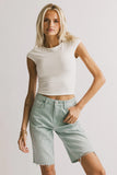 Marlene Denim Shorts in Seafoam FINAL SALE