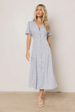 Kade Floral Midi Dress in Blue FINAL SALE