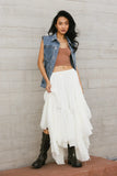 Stephie Lace Up Denim Vest FINAL SALE