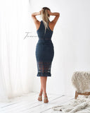 RIVERS MIDI DRESS STEEL BLUE