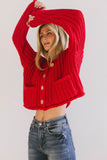 Janelle Knit Cardigan in Red FINAL SALE