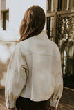 Sasha Denim Jacket in Cream FINAL SALE