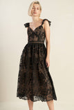 KNOW YOU BETTER LACE BLACK MIDI DRESS