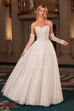 LILITH GOWN A LINE TULLE DRESS WITH GLOVES OFF WHITE