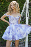 TWYLA A LINE MINI DRESS LILAC