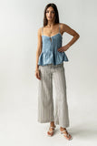 Mckell Peplum Tank Top in Blue