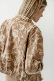Kellie Floral Bomber Jacket in Camel FINAL SALE