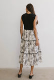Cherney Tiered Floral Dress in Black FINAL SALE