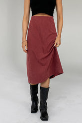 Miley Midi Skirt in Maroon FINAL SALE