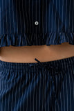 Melody Pinstripe Wide Leg Pants in Navy