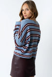 Mariah Striped Cardigan in Navy