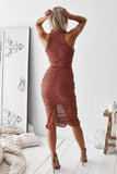 RIVERS MIDI DRESS MAUVE