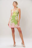 GLOW BLOSSOM FLORAL MINI DRESS
