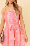 TAILOR MADE LACE MIDI DRESS PEACH
