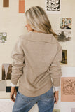 Violet Quarter Zip Sweater in Taupe FINAL SALE