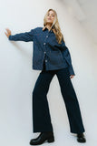 Natasha Wide Leg Jeans in Navy