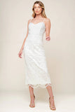 JOSEPHINE LACE MIDI DRESS OFF WHITE
