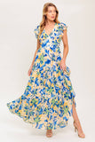 BRIDGEPORT MAXI DRESS BLUE FLORAL SUMMER DRESS