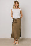 Ellie Floral Maxi Skirt in Olive FINAL SALE