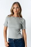 Waylen Ribbed Sweater in Heather Grey