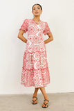 Alena Eyelet Lace Dress in Red FINAL SALE