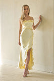 Adrianna Satin Ruffle Maxi Dress