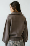 Markus Knit Bomber Jacket in Mocha FINAL SALE