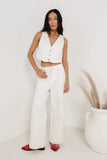 Georgia Wide Leg Jeans in Cream FINAL SALE