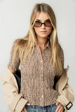 Connie Gingham Blouse in Brown FINAL SALE