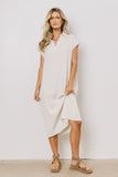 Elisa Striped Maxi Dress in Tan FINAL SALE