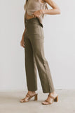 Sable Straight Leg Pants in Olive FINAL SALE