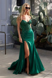 Atlas Gown Strapless Taffeta Fitted Gown