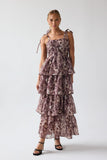 Susan Ruffle Maxi Dress