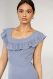 Lydia Ruffle Maxi Dress in Blue FINAL SALE