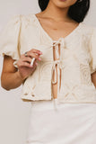 Sylas Embroidered Blouse in Ivory FINAL SALE