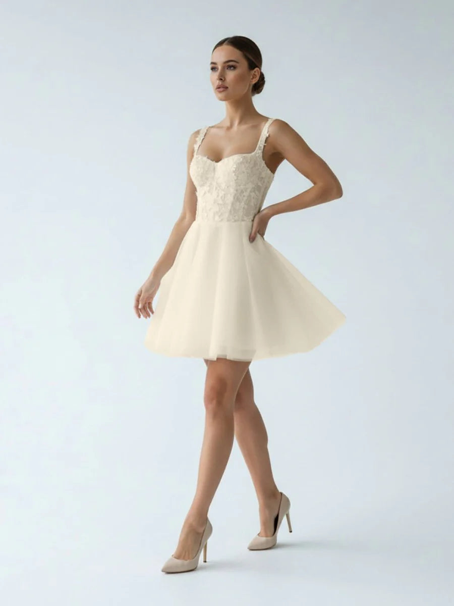 Elegant A Line Sweetheart Wedding Dress With Lace