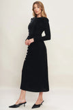 URBAN EMPRESS VELVET MIDI DRESS