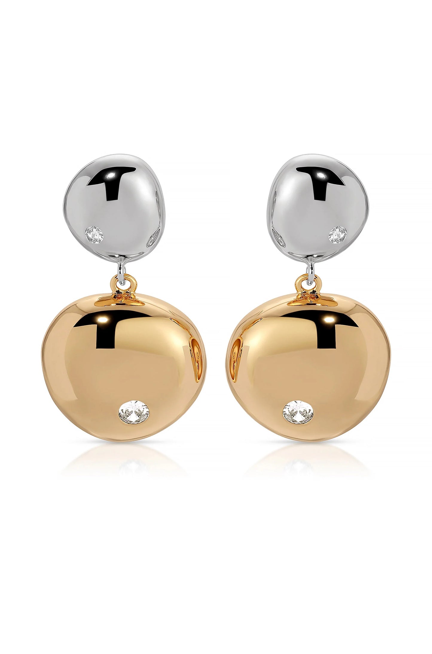 Polished Double Pebble Drop Earrings