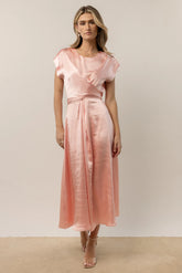 Rosalind Midi Dress in Pink FINAL SALE