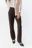 Montie Straight Leg Trousers in Brown