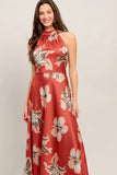 CANT LOOK AWAY CORAL RED MIDI DRESS