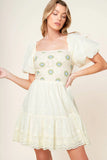 LOLA BOHO MINI DRESS CREAM