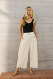 Elke Button Slacks in Natural FINAL SALE