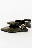 Steve Madden Shay Slingback Flats in Olive FINAL SALE