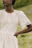 Alora Embroidered Dress in Champagne FINAL SALE