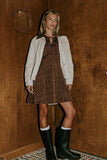 Myles Floral Mini Dress in Brown FINAL SALE