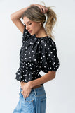 Terri Polka Dot Peplum Top FINAL SALE