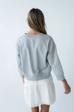 Eddie Collared Sweatshirt in Heather Grey
