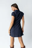 Lockie Pinstripe Mini Dress in Navy